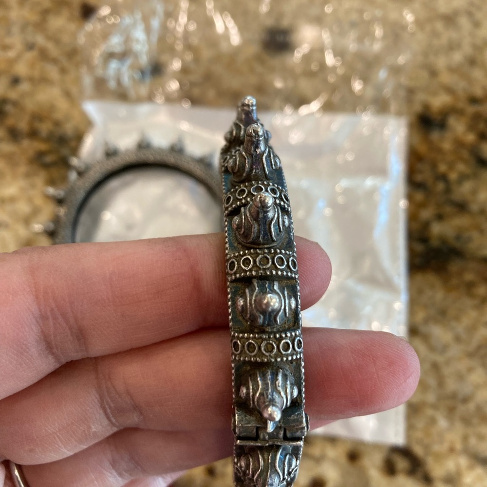 German Silver Bangles - 2 Pc Openable Set - image 3